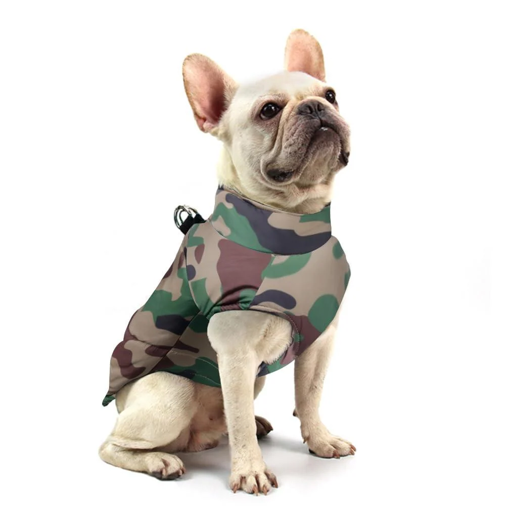 Femax dog coat for dogs dog jackets waterproof warm jacket for small medium -sized large dogs winter jacket warm padded puppy vest pet clothing for cold weather camouflage m (breast 38cm back 30cm)