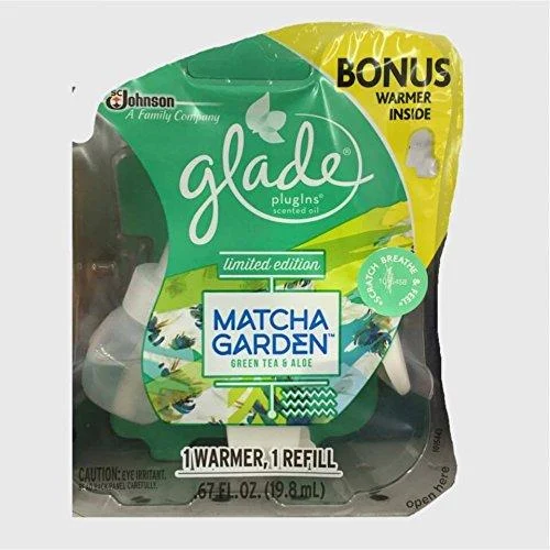 Glade Plugins Scented Oil Air Freshener Starter Kit Matcha Garden 0.67 Fl Oz