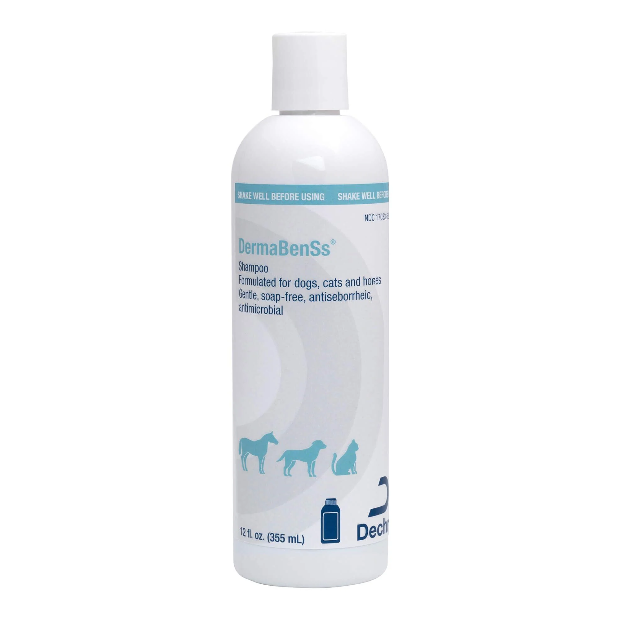 Shampoo for Dogs Cats and Horses 12 Ounce - DermaBenSs