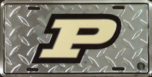 Hangtime Purdue Diamond Emboss Metal License Plate 6 x 12