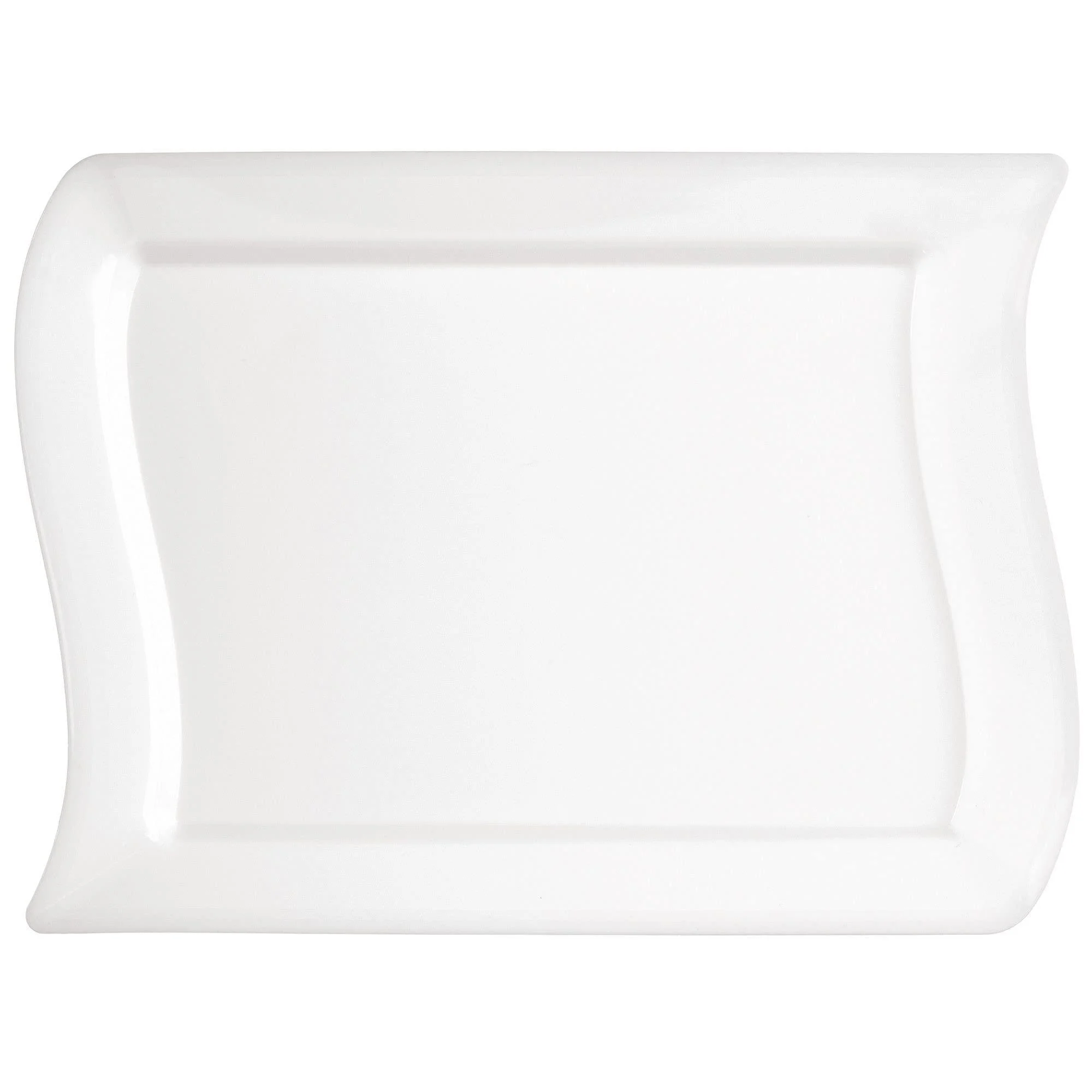 White Wavy Rectangle Premium Plate| Large| Pack of 10 | Party Supply - Amscan