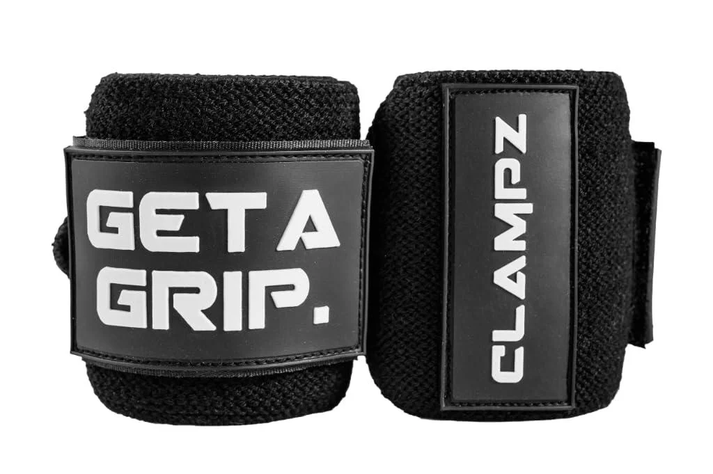 Clampz premium weightlifting wrist bandages fitness - heavy duty Wrist wraps 50cm for wrist support bodybuilding strength training and crossfit black/white