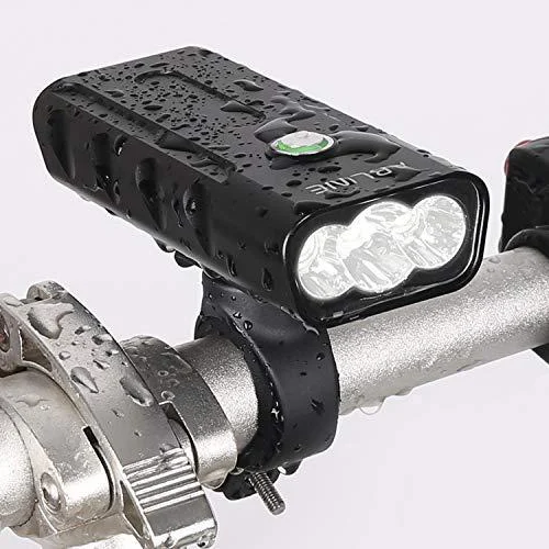 Bike Lights, Multifunction High Intensity LED Bicycle Headlight Lamp USB Changing Output 800LM Brightness Flashlight Upgrade, Fits All Bicycles, Hybrid, Road, MTB, Easy Install & Quick Release - Abline