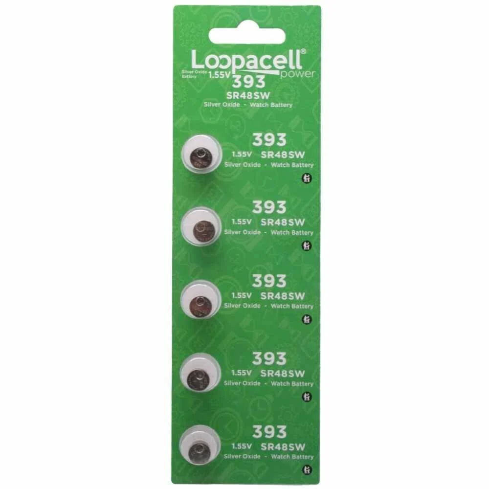 SR754W 393 Silver Oxide Watch Battery 5 Pack - LOOPACELL