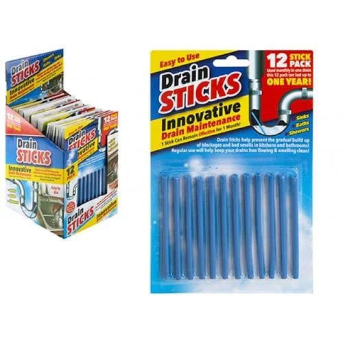 Magic Drain Cleaner Sticks - Cleaning Pipes Shower Bath Clean Outdoor Remover