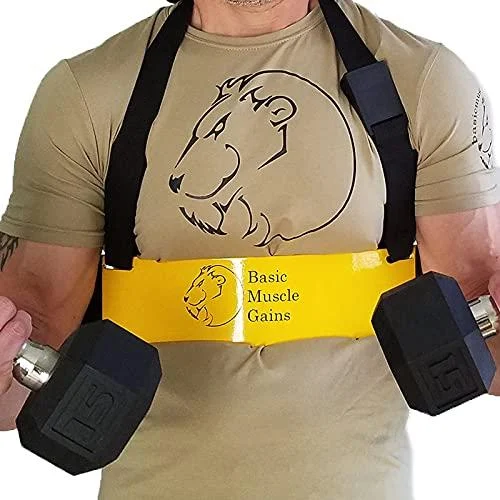 Steel arm Blaster | Bicep Isolator | Portable Preacher Curling with Adjustable Strap.| Arm Focused Muscle Gains | BMG Arm Blaster | BMG Armblaster Yellow - Basic Muscle Gains