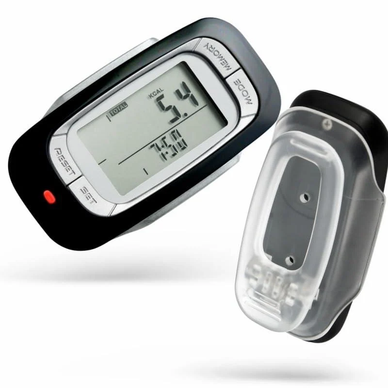 Jinlaili 3D pedometer simple pedometer fitness tracker with a large LCD display clip and lanyard without app and cell phone for pursuing steps miles/km calories and activity time