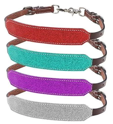 Showman Glitter Overlay Leather Wither Strap Red