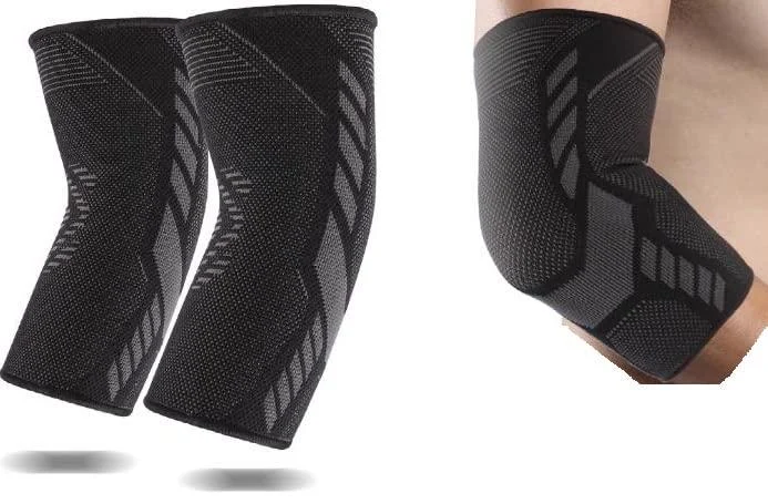Elbow Compression Sleeve for Workout Tennis Golfer & Weightlifting Size Small & Medium 1Pair Small Black & Strike - aibileec