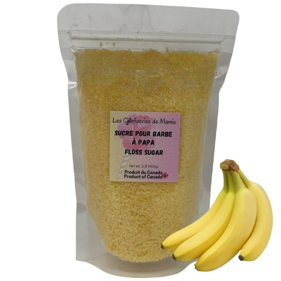 Floss Sugar/Sucre pour barbe papa (Banana/Banane) - Les Confiseries de Mamie
