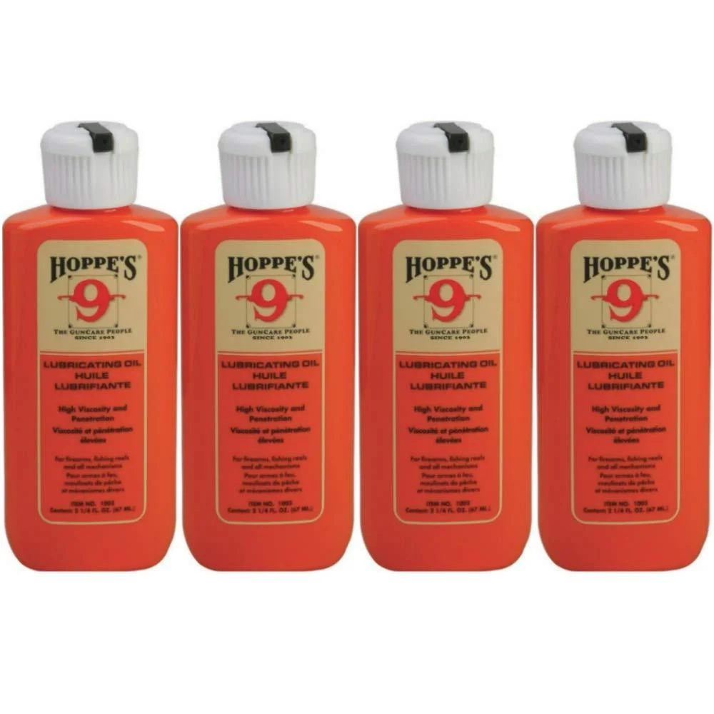 HOPPE'S No. 9 Lubricating Oil 2-1/4 ounces Bottle (4-Pack)