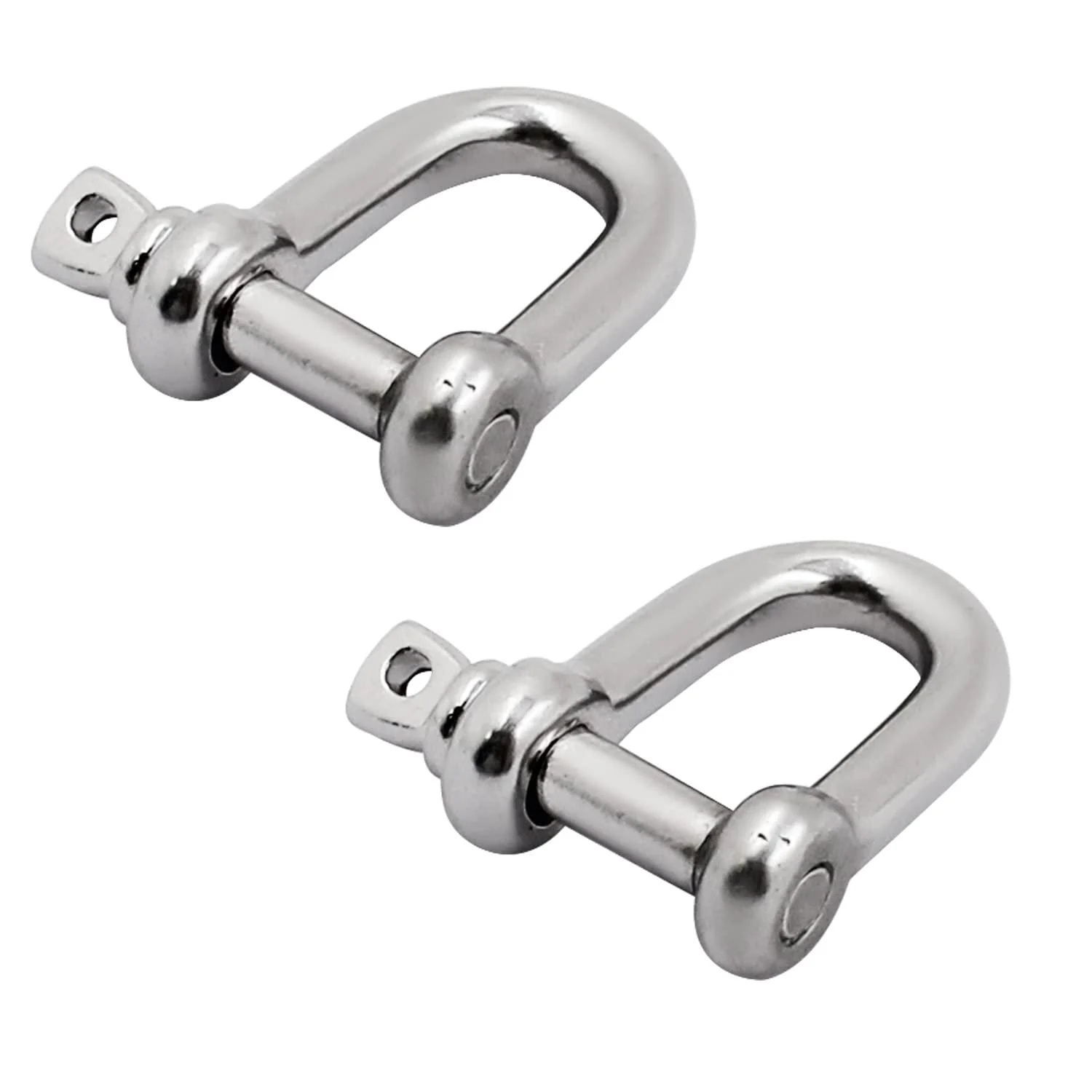SHENGHUISS 2 Pack 5/16 Inch, 3/8 Inch,1/2 Inch (3 Sizes) D Shackle Stainless Steel 316 Marine Hardware Boat Anchor Dee Ring Forged Shackle 3/8 inch - 2 Pack