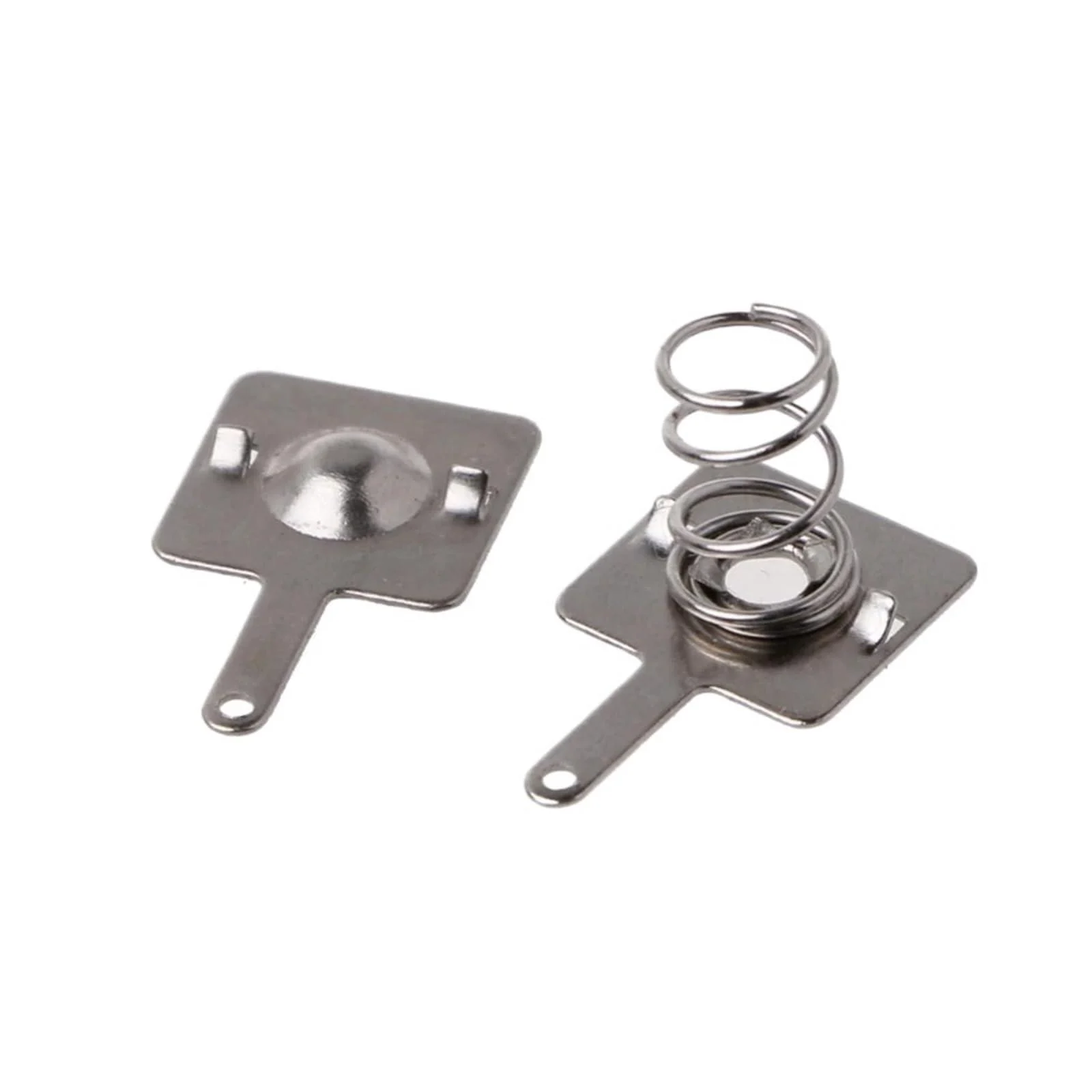 50 Pairs AA Or AAA Batery Positive to Negative Conversion Silver Tone Metal Spring Contact Nickeling Plate Replacement - TakenE