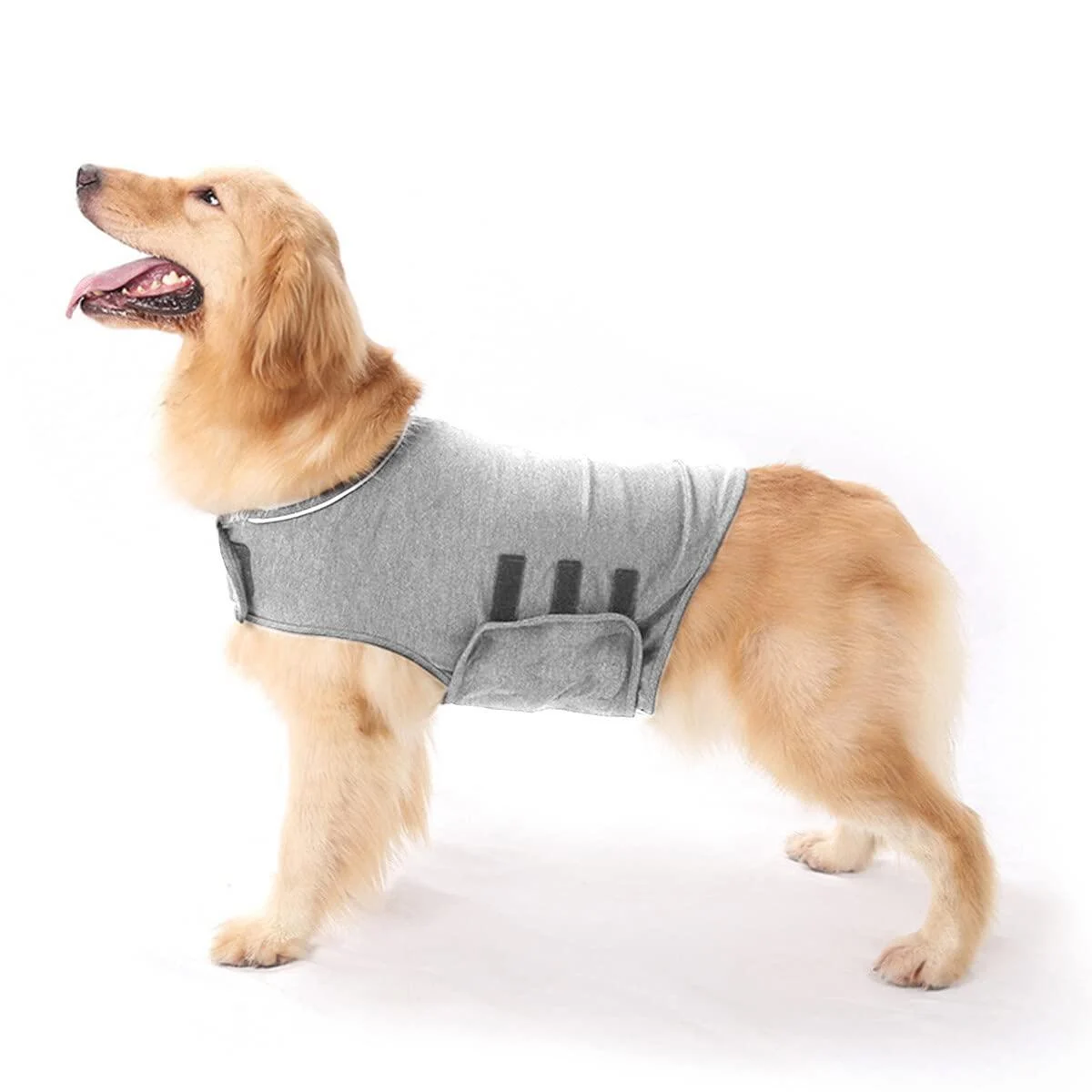 Camidy Dog Anxiety Jacket Pet Calming Solution Vest Jacket Thunder Dog Wrap Stress Relief Coat for Dogs S Light Grey