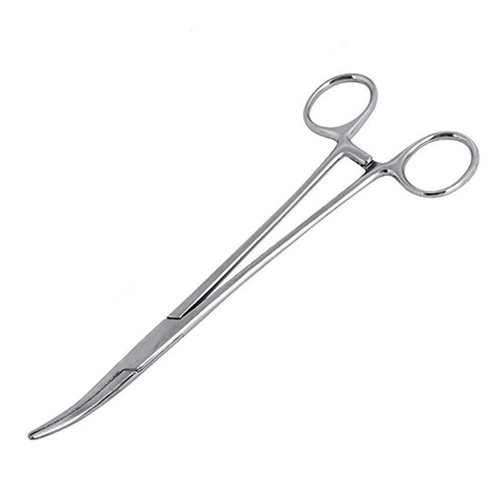 hemostatic tweezers stainless steel dog cat pet scissors ear hair clip fishing scissors tool (12B) 12.5cm curved - WUWYOUWL