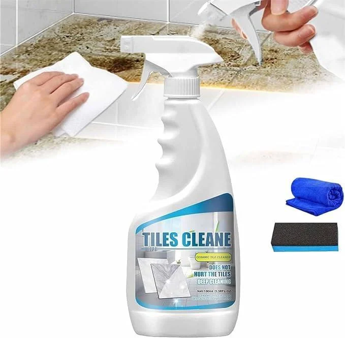 2024 New Tile Grout Cleaner Sprayer Ceramic Floor Tile Cleaner Grout & Tile Clean Heavy Duty Cleaning Spray Multifunction Bathroom Descaler Cleaner 100ml (1pcs) - Shibeikadi