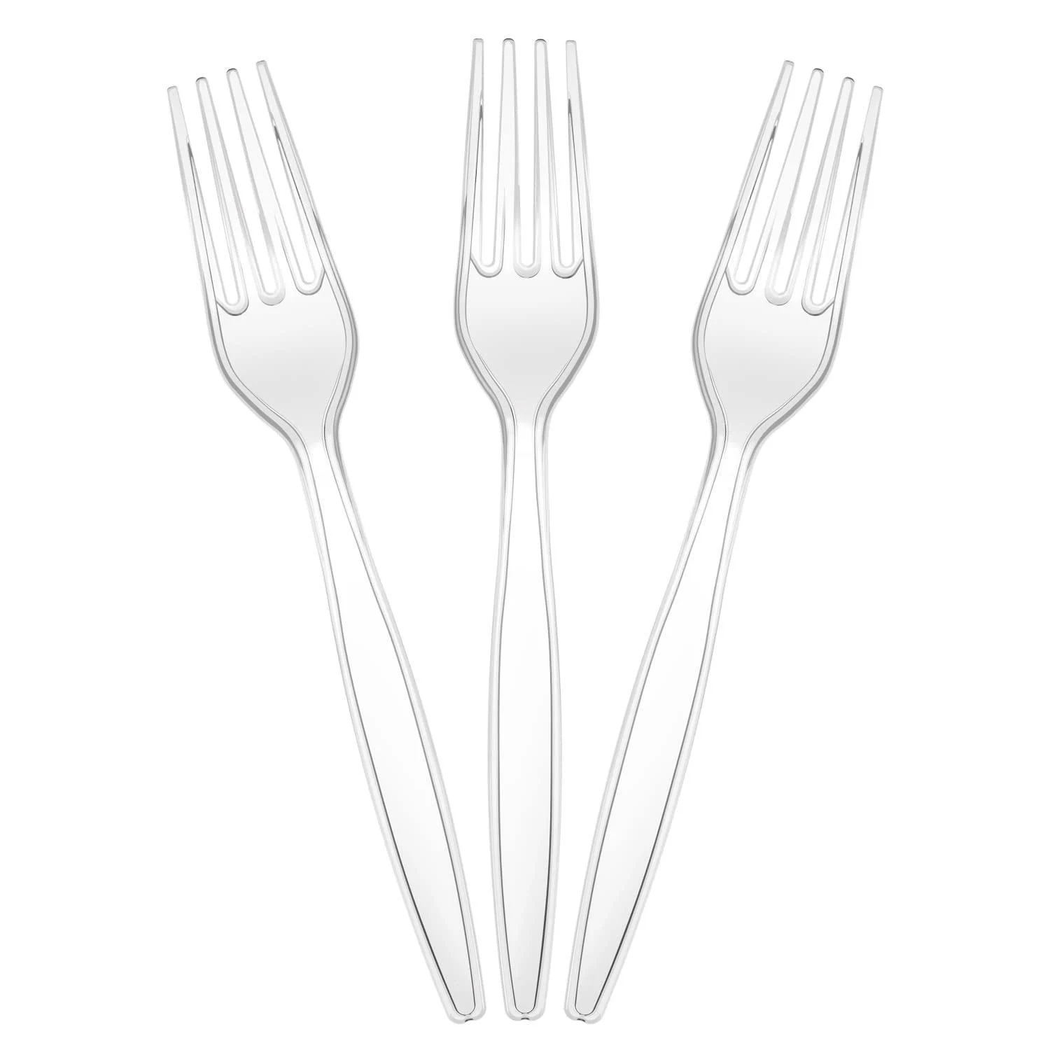 Clear Plastic Forks Heavy Duty Disposable Forks for Party Supply Pack of 80 - PSTVITA
