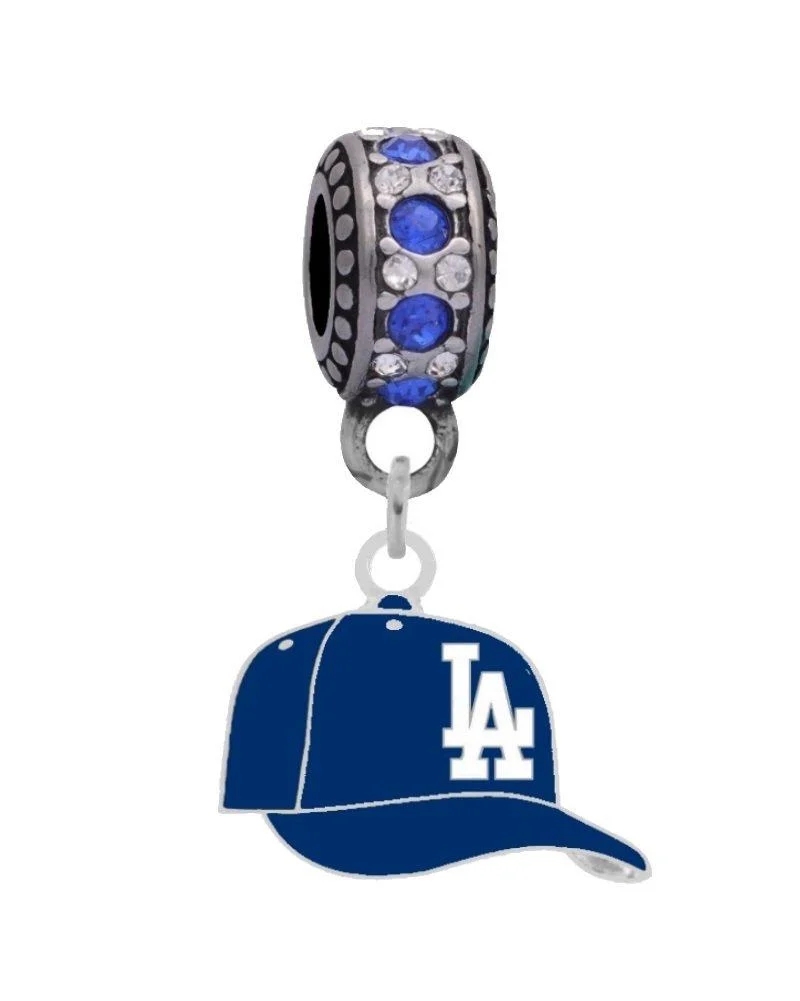 Los Angeles Dodgers Cap Charm Compatible With Pandora Style Bracelets. Can also be worn as a necklace - Final Touch Gifts