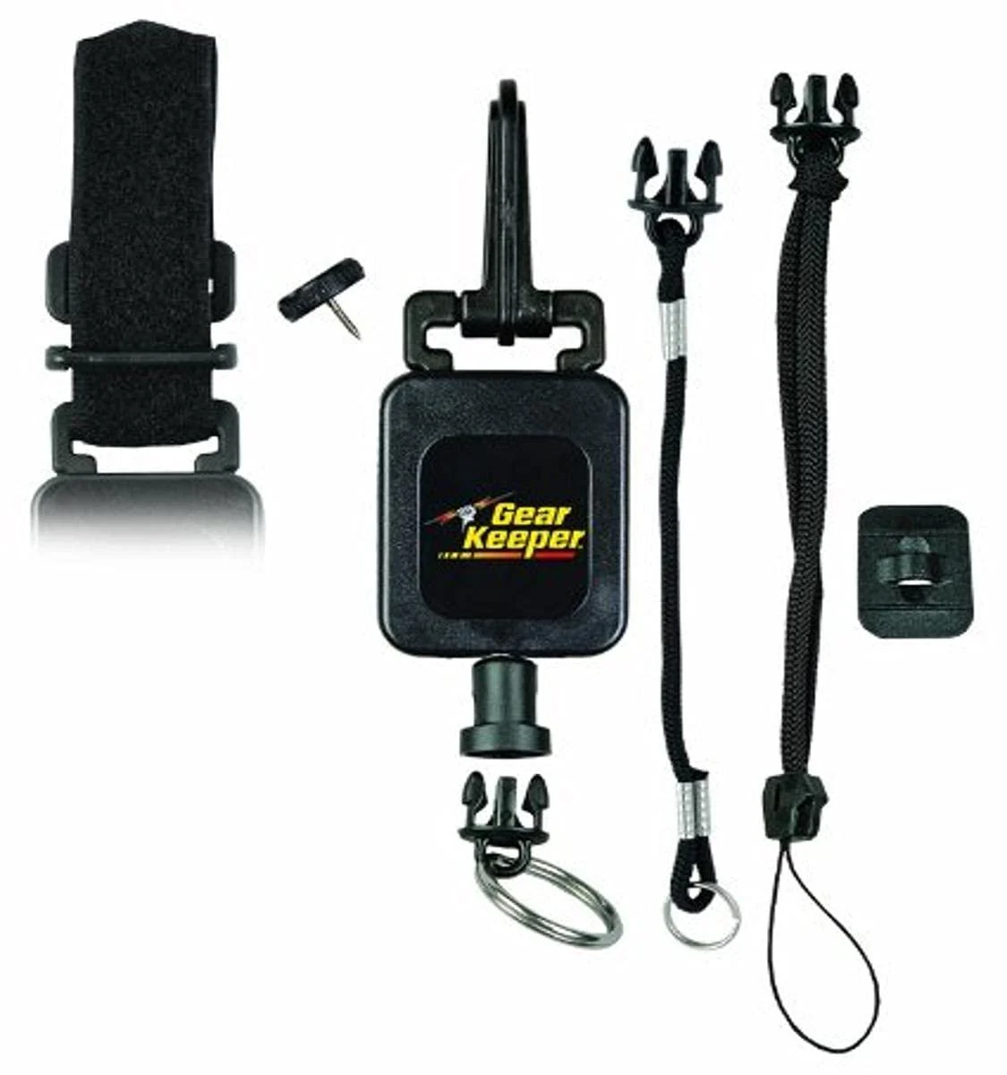 Hammerhead Industries Gear Keeper RT4-5272 Deluxe Combo Mount Gear Tether - Snap, Threaded Stud, Hook and Loop Strap and Lanyard Accessories - Features Heavy-Duty Snap Clip Q/C Split Ring-Made in USA