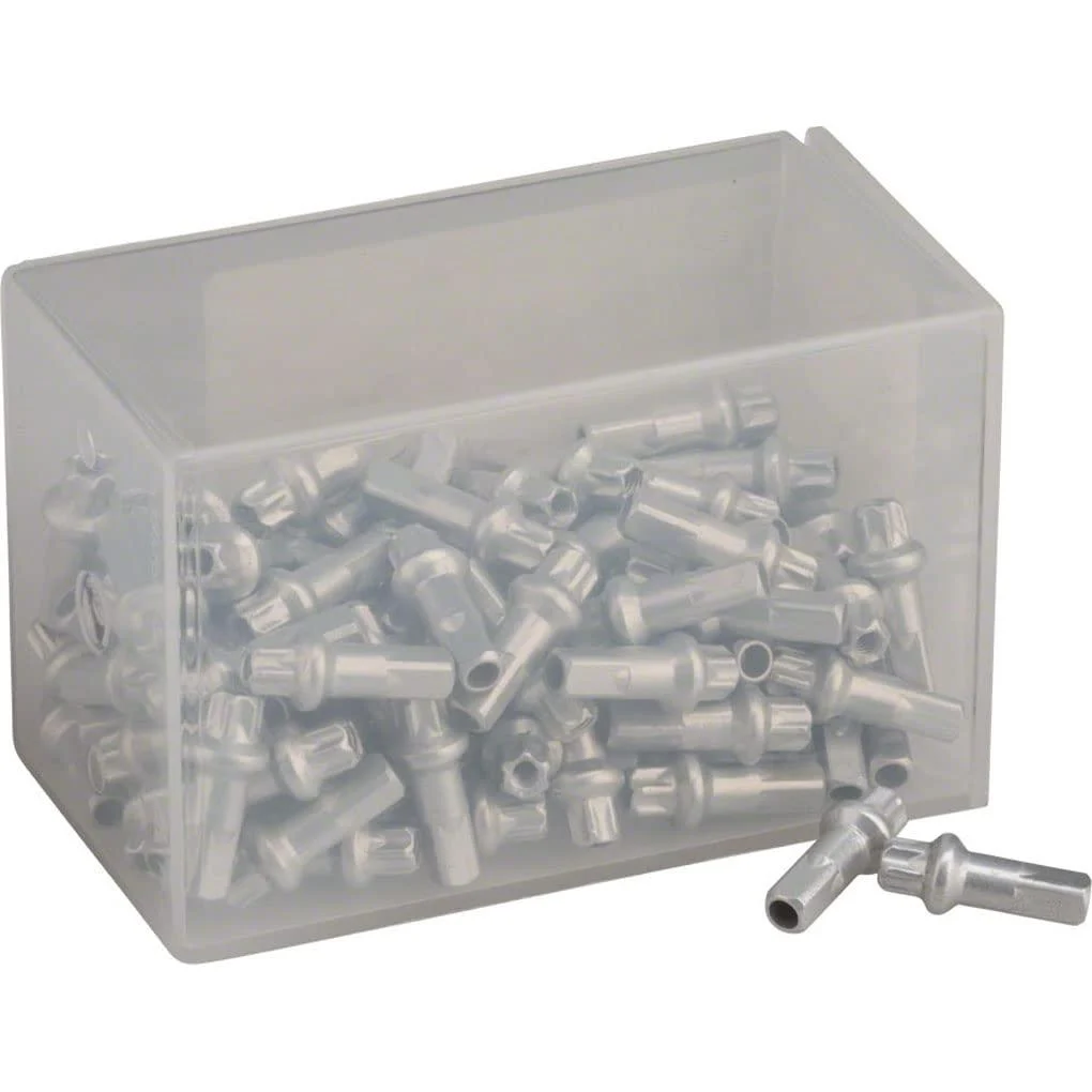 DT Swiss Squorx Pro Head 2.0 x 15mm Silver Alloy Nipple, Box of 100
