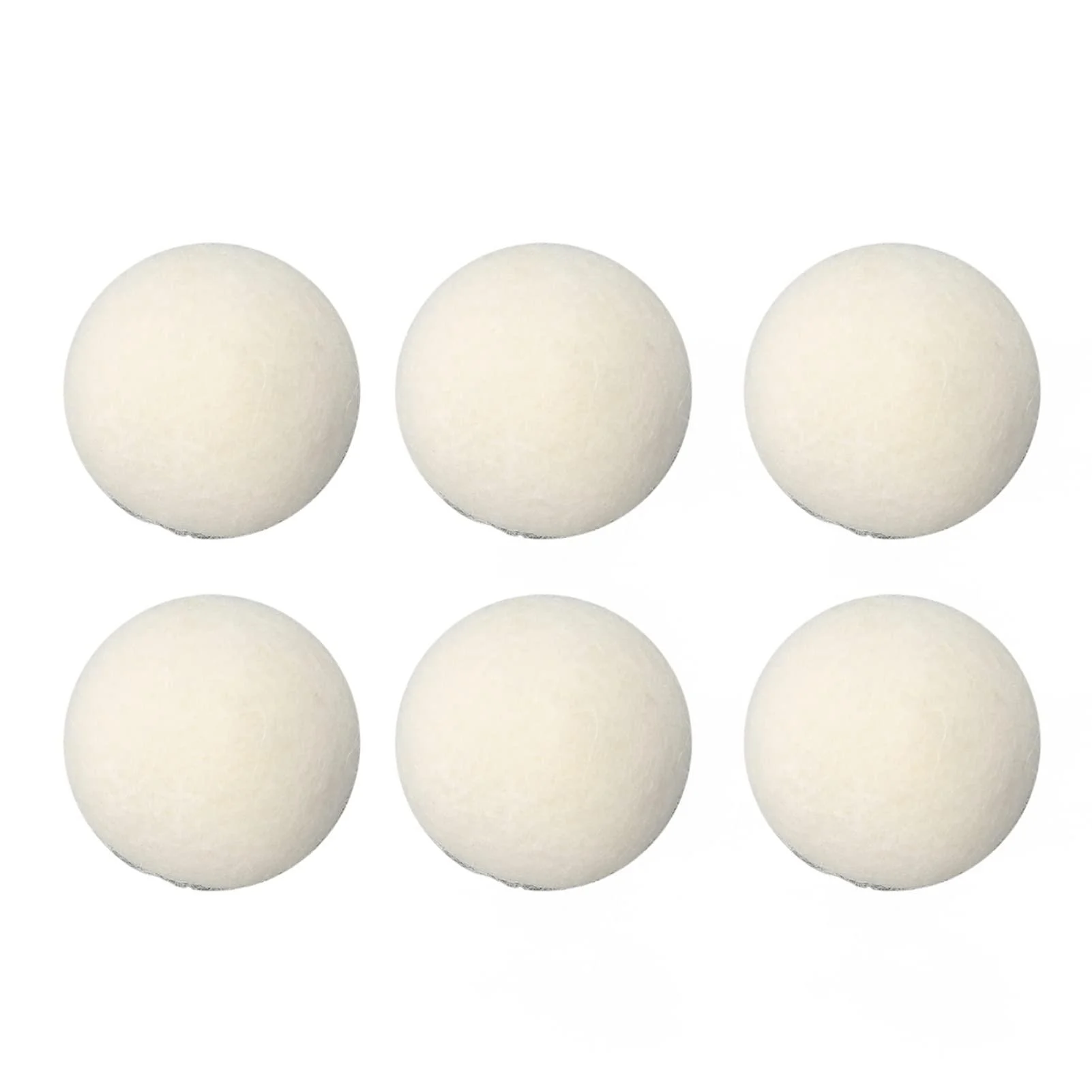 Pssopp 6Pcs Tumble Dryer Balls Reusable Time Saving Reducing Wrinkles White Lambs Wool Drying Balls for Tumble Dryer (3cm)