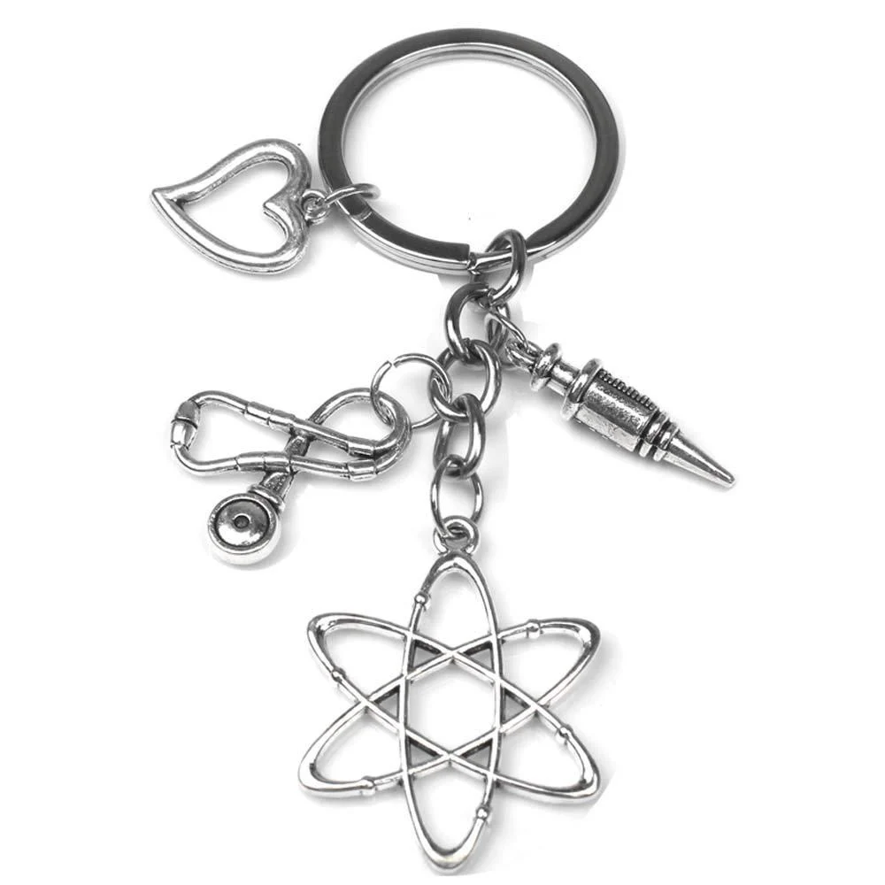Medical key chain needle syringe stethoscope cute keychain jewelry gift DIY handmade (#12)