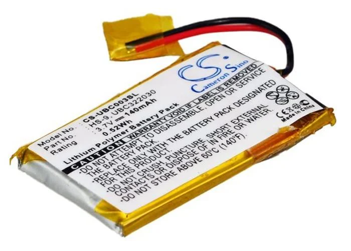 140mAh/3.7V Replacement Battery for Ultralife HS-9 UBC322030 UBC322030 UBP008