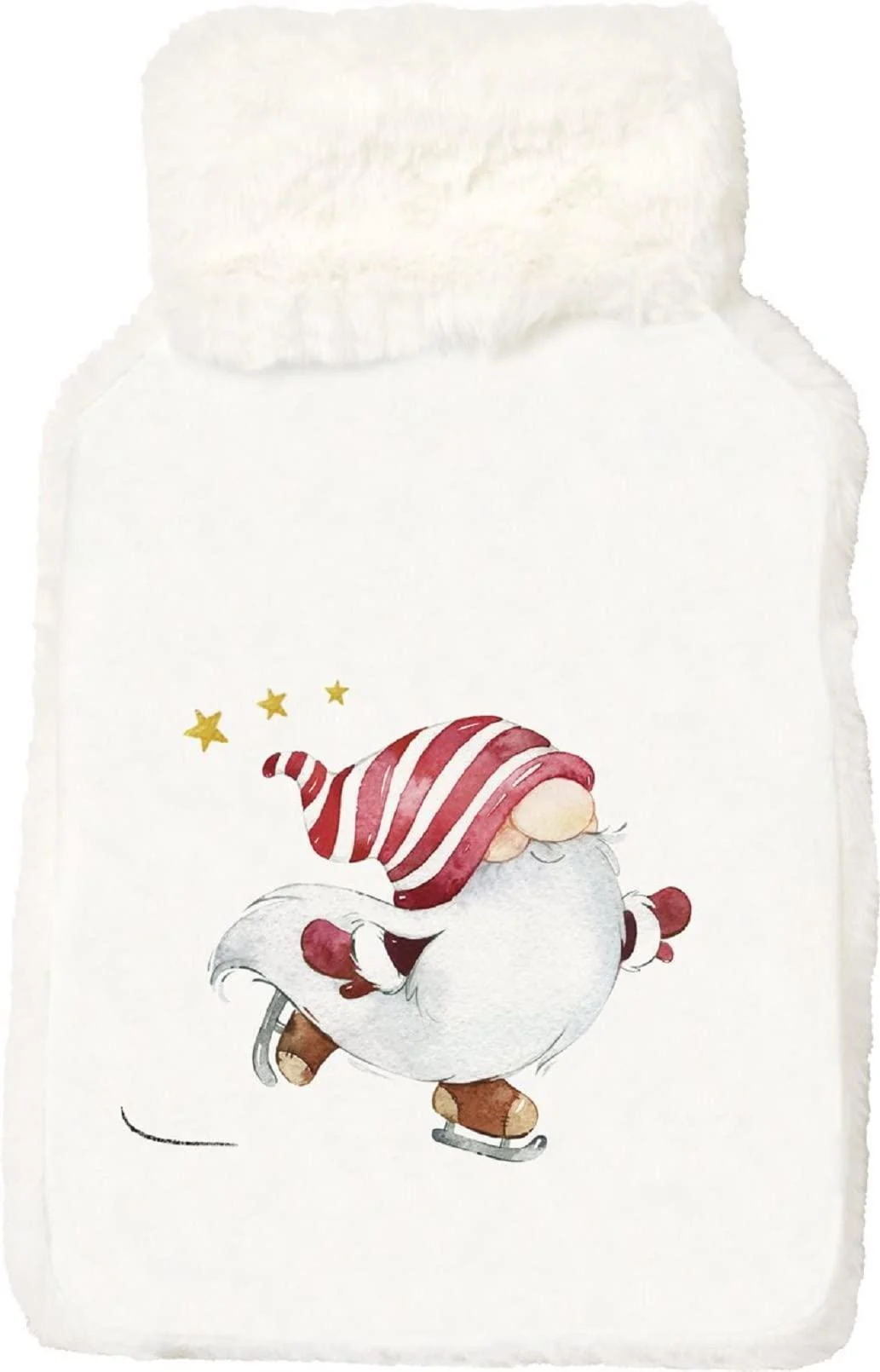 IHR - WF 970010 - Hot water bottle Niels white capacity approx. 2000ml polyester