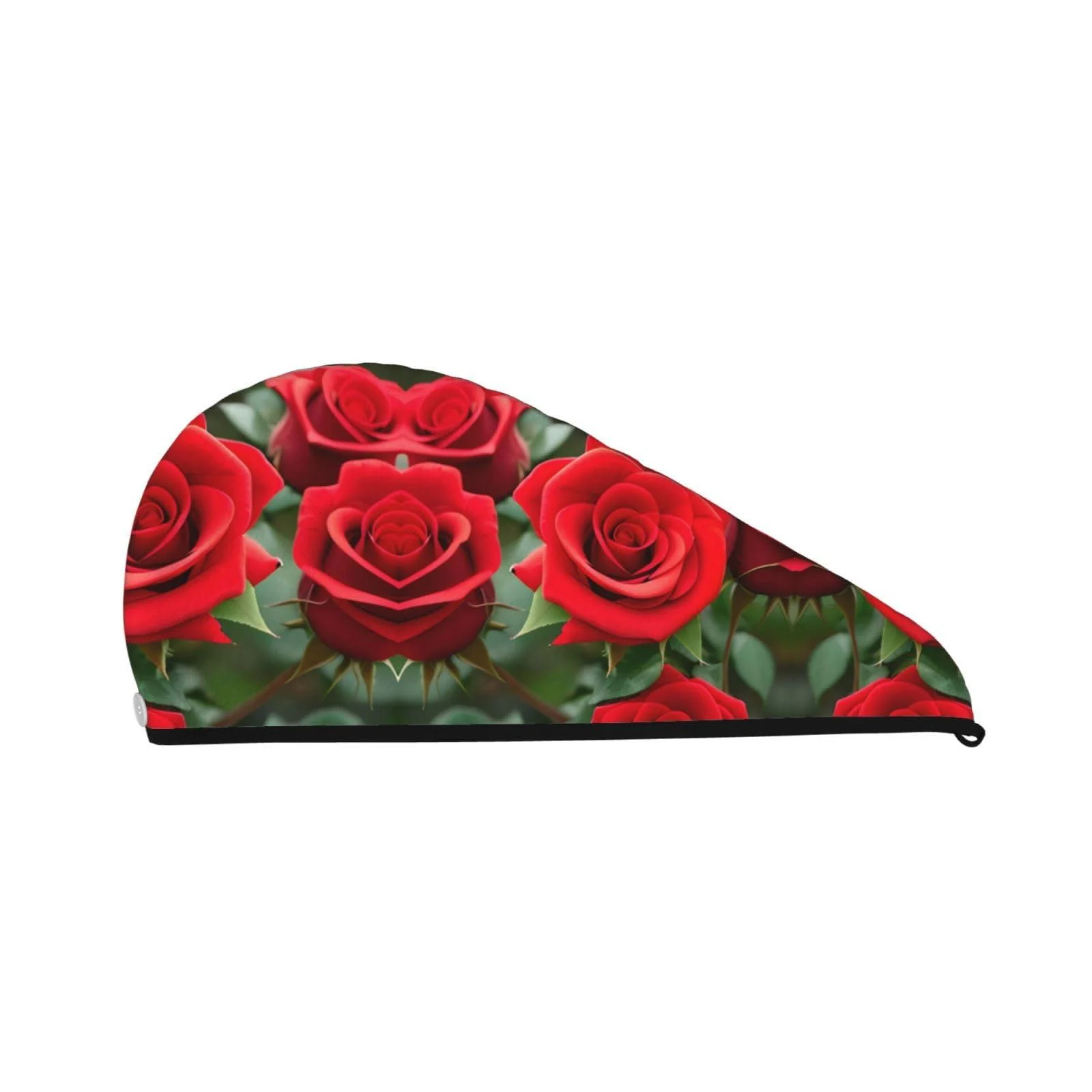 Red Rose Flowers Coral Velvet Dry Hair Cap Perfect for Home Travel Pool Parties Beaches Baths and More - SamLng