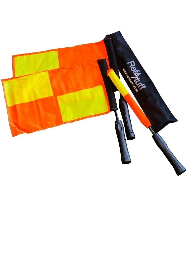 RefStuff Soccer Referee PRO Flags (Pair) Assistant Referee Linesman Flags - RefStuff RefScorer