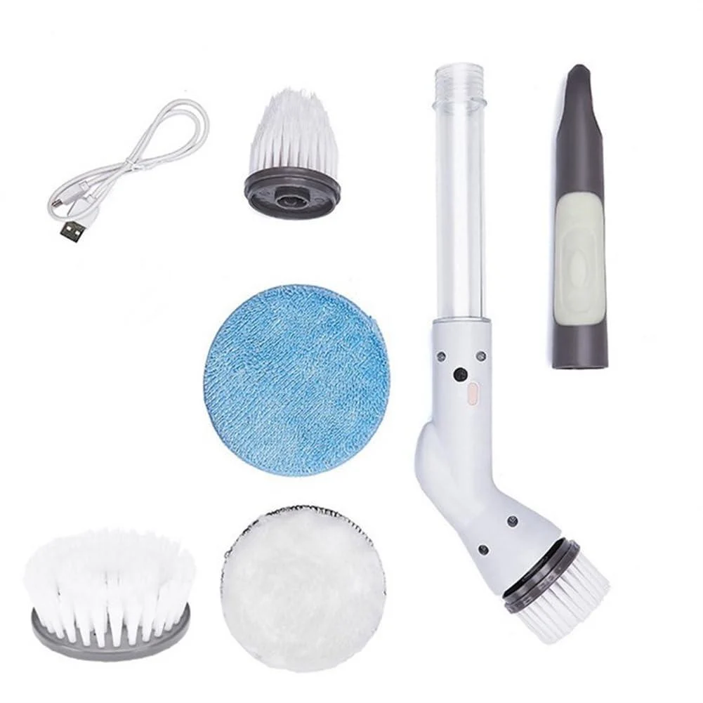 Tovmekdjn Electric Scrubbers Cleaning Brush Scrubbers Adjust Extension Handle Electric Scrubbers Easy Install Easy to Use White