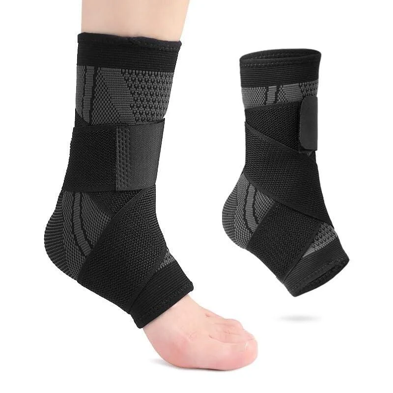 Adjustable Ankle Brace Sleeve for Athletic Support - Elastic Nylon Adhesive Sportswear for Men