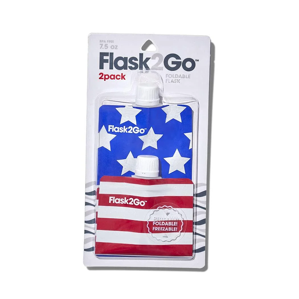 Flask2Go - The Foldable Flexible Flask for Tailgating, Camping, and Concerts USA
