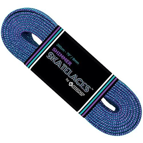 Bont Skates 8mm Shimmer Laces - 79" 96" 108" - Mermaid Dream Purple Teal