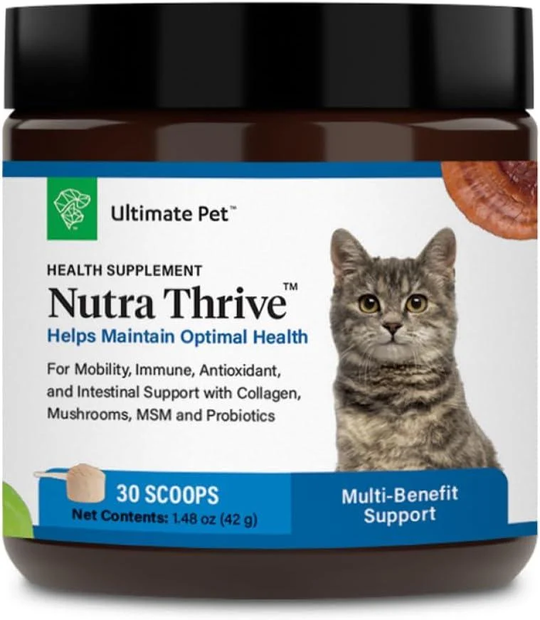 Ultimate Pet Nutrition Nutra Thrive Cat 40 in 1 Nutritional Supplement for Cats, 30 Servings