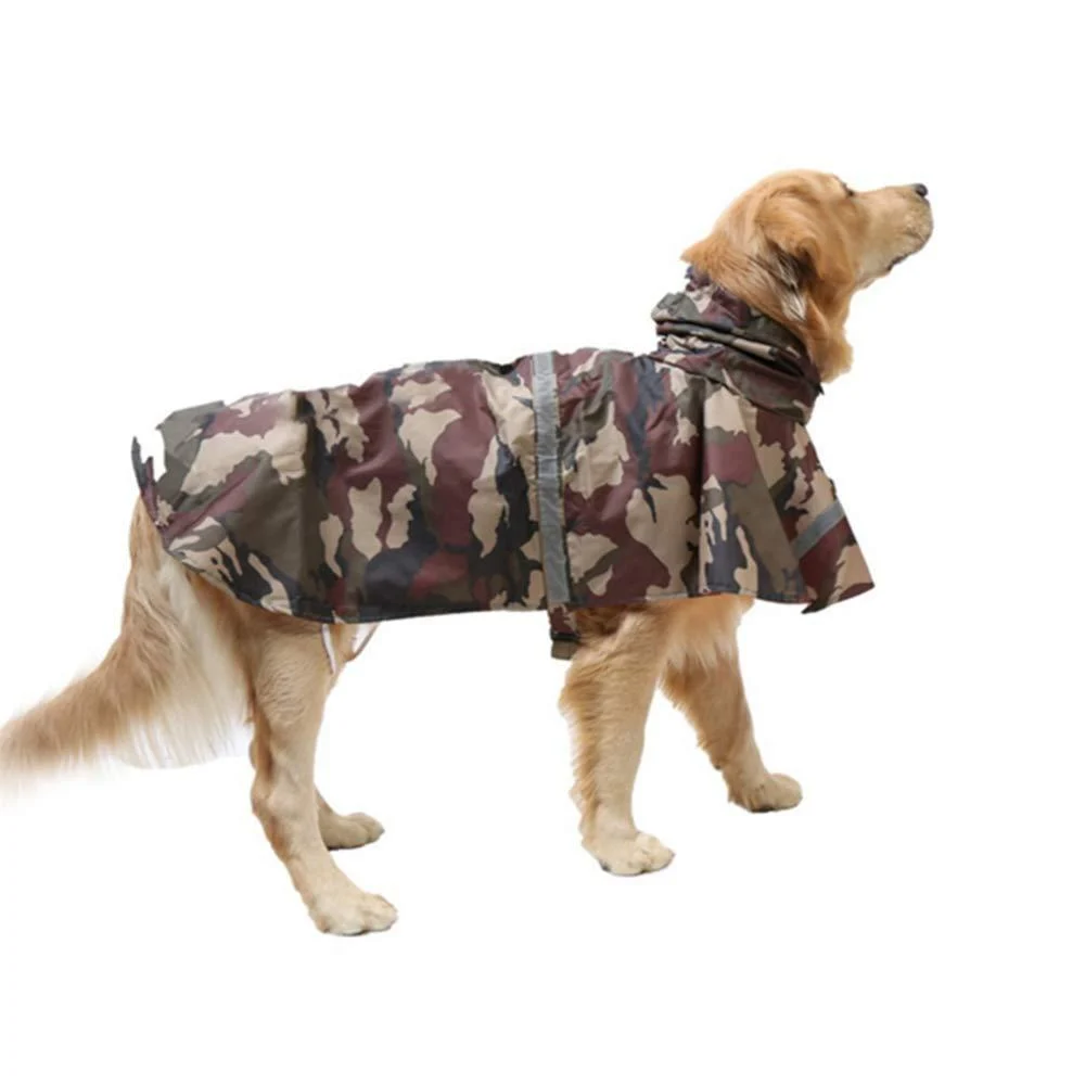 Cokobin reflective hundredth coat with hooded ultra -light breathable waterproof dog jacket rain cover for medium and large dogs (brown xl) XL brown