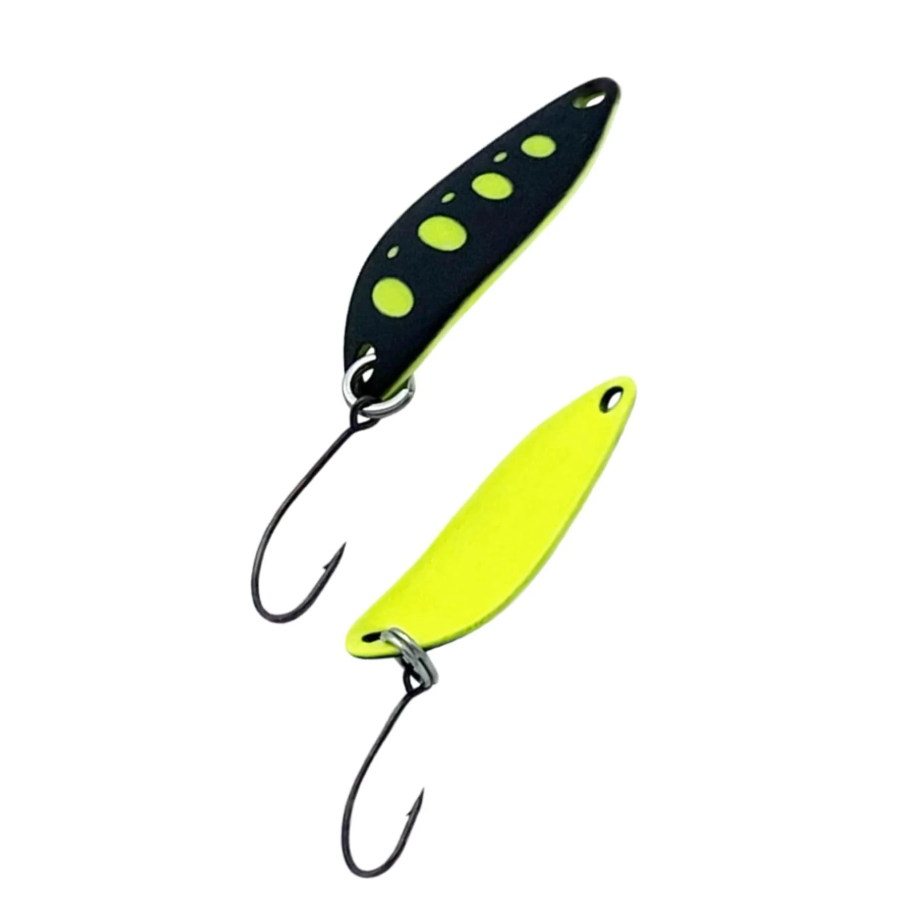 Beast Trout Spoon - 3 g - Trout Fishing Spoon - UL fishing matt black - neon yellow