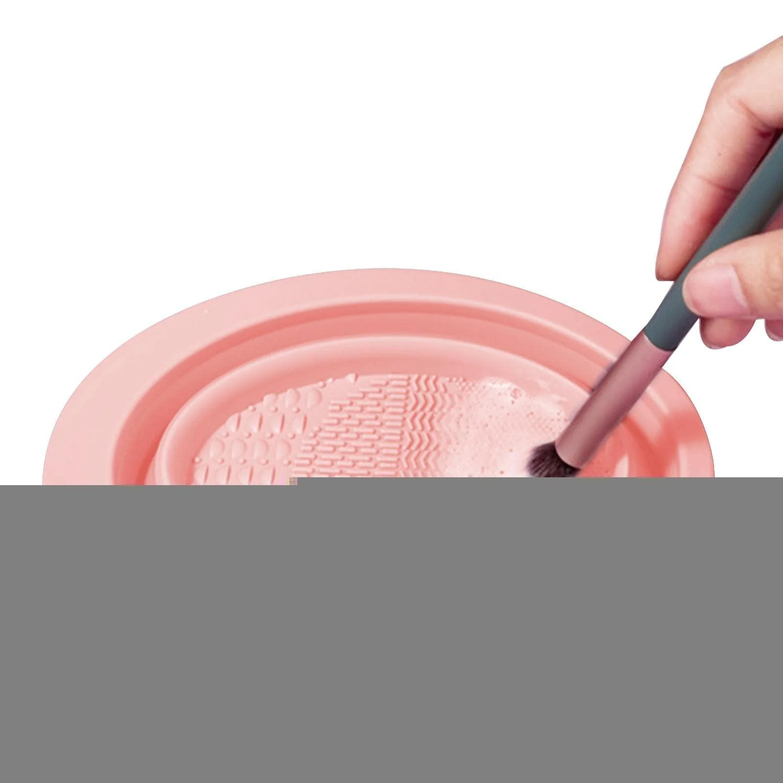 Makeup Brush Cleaner Mat | Foldable Scrubber Bowl for Make Up Brushes Makeup Brush Cleansing Tool Portable Suitable For Makeup Brush Makeup Sponge Powder Puff Pink - Generic