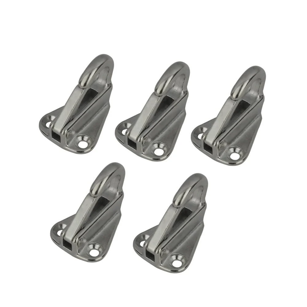 Ayunwei 316 Stainless Steel Fender Hooks Spring Snap Hooks Boat Hardware Clothes Fender Hanger Hooks of 5 Pcs