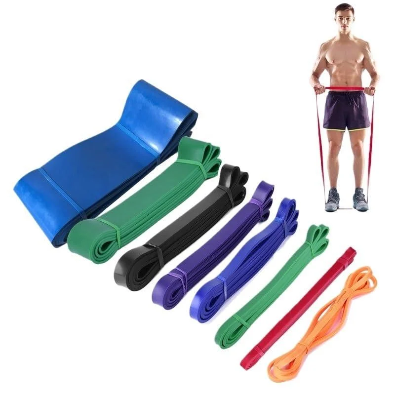 Latex Yoga Elastic Band Fitness Pull Ring Men's Training Resistance Band Strength Training Pull-up Stretching Band 2080x4.5x13mmGrey