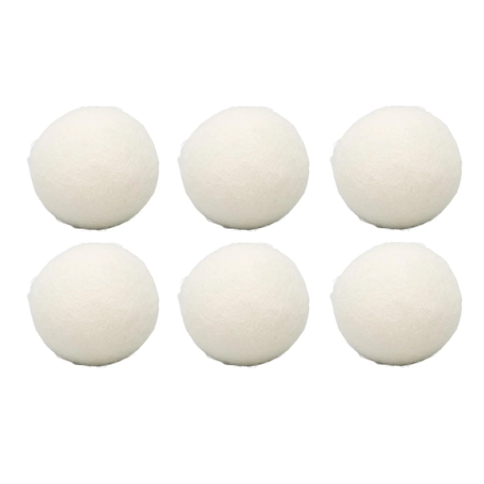 Wool Drying Balls Odour Removal Skin Friendly Fabric Softener Reusable 6 Pieces Static Reduction for Laundry (6cm) - Qinlorgo
