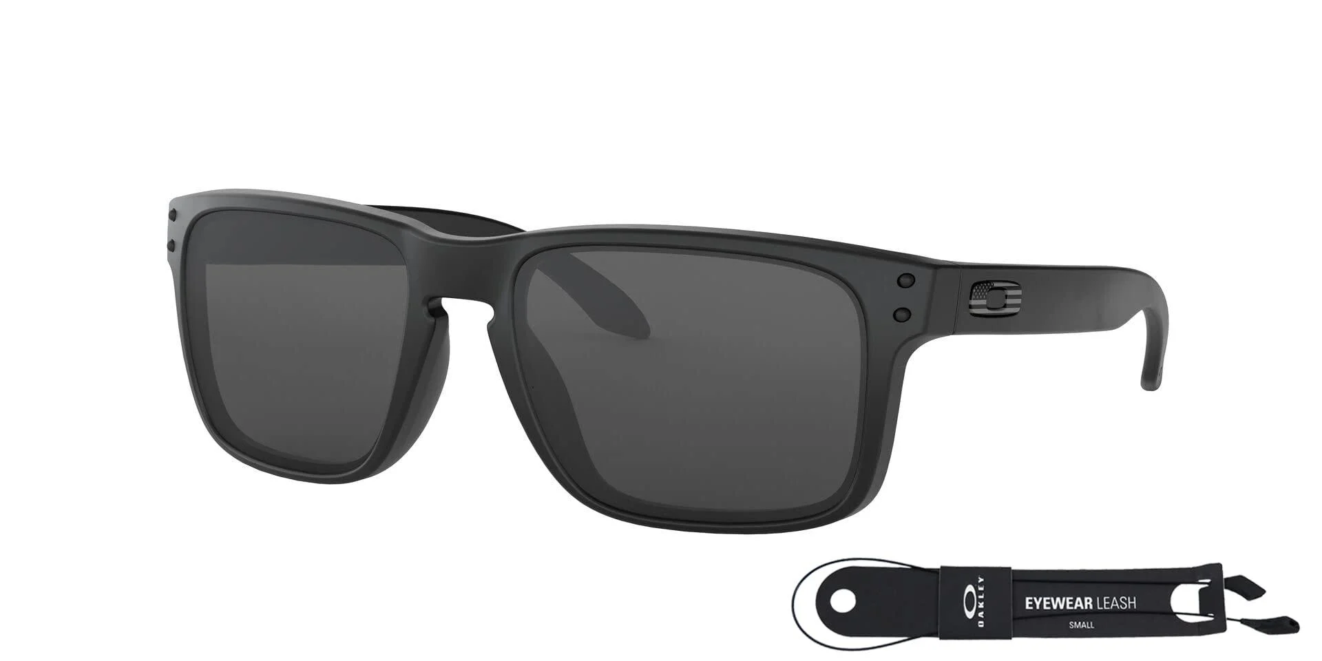 Oakley Holbrook OO9102 Sunglasses For Men Bundle Leash + VISIOVA Accessories Matte Black / Grey (9102e5)