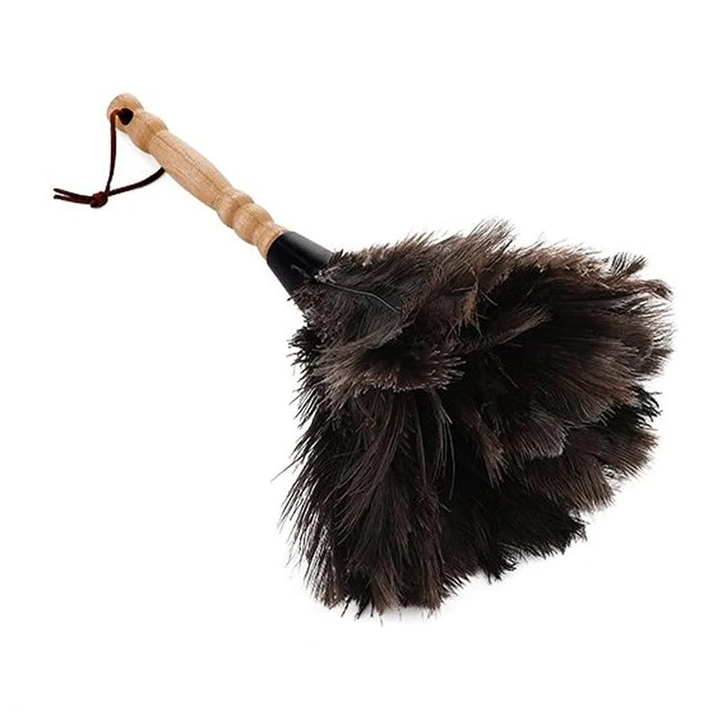 Eco-Friendly Ostrich Feather Duster Dust Duster Solid Wood Handle Handheld Dust Brush for Housework Household Duster