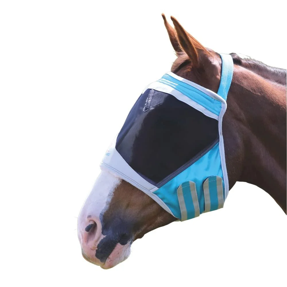 Shires Fine Mesh Earless Fly Mask - Teal Full
