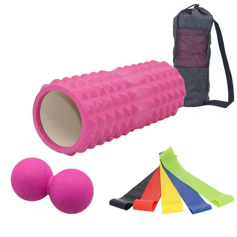 BEKKER fascia set + resistance bands with 5 levels yoga set fascia roll duo massage ball