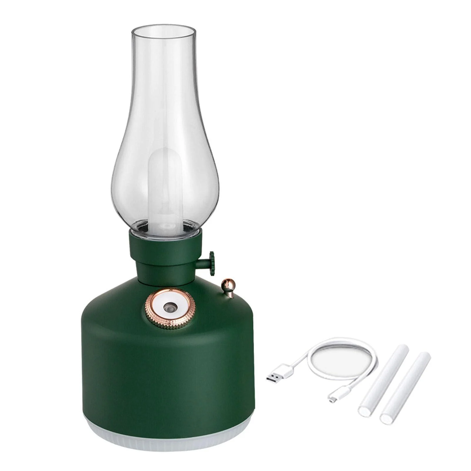 Desk Aroma Diffuser 280ml Retro Kerosene Lamp Design Cool Mist Air Humidifier Aromatherapy Diffuser Essential Oil Diffuser Fragrant Scent Diffuser for Bedroom Office Living Room Green - Qcwwy