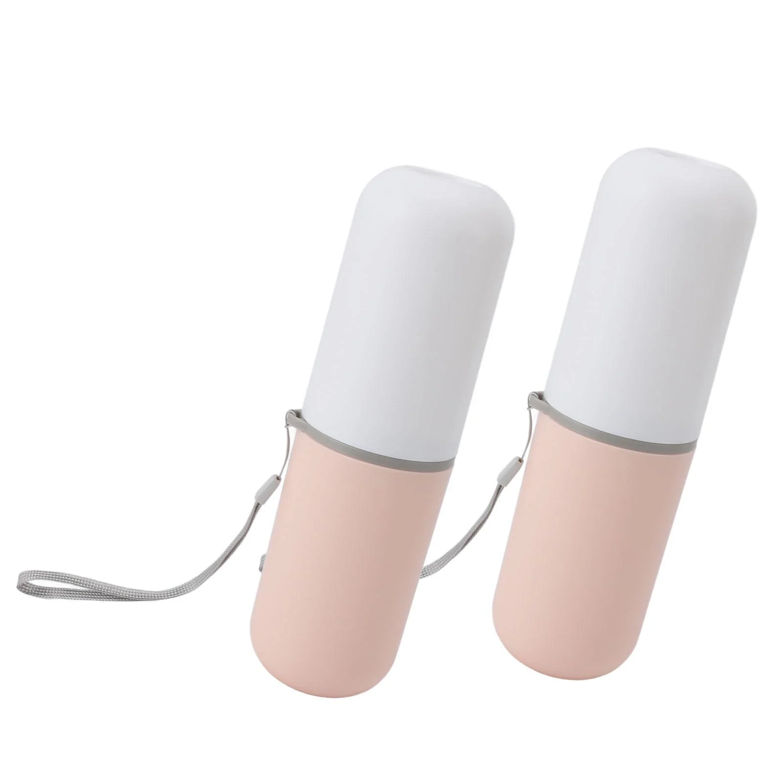 Travel Toothbrush Cup Case Cup Toothbrushes Travel Case Plastic Minimalist Appearance for Business Trips (White Pink) - Pomya