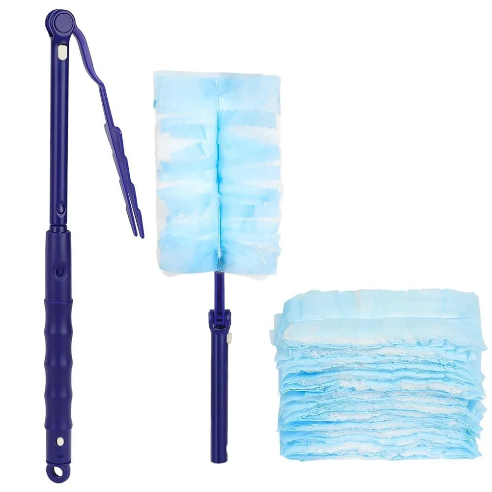 korvre 30 Pieces Duster Refills with 2 Long Handle Disposable Duster Refills Compatible for Easy Install Easy to Use