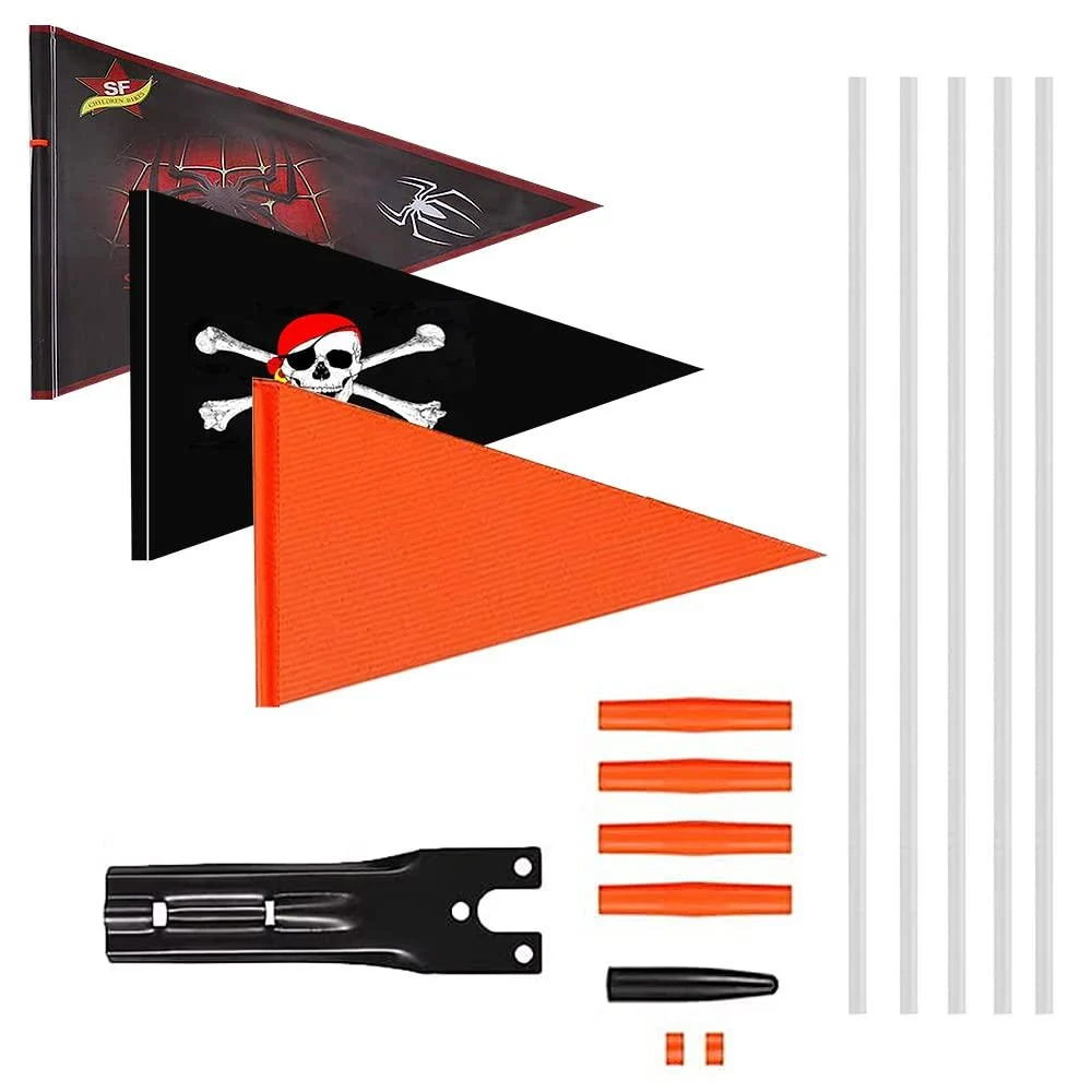 3PCs children's bike flag safety pimp adjustable bicycle trailer flag pennant bicycle pipel pirate children security pimp security pimp children's bike - HIQE-FL