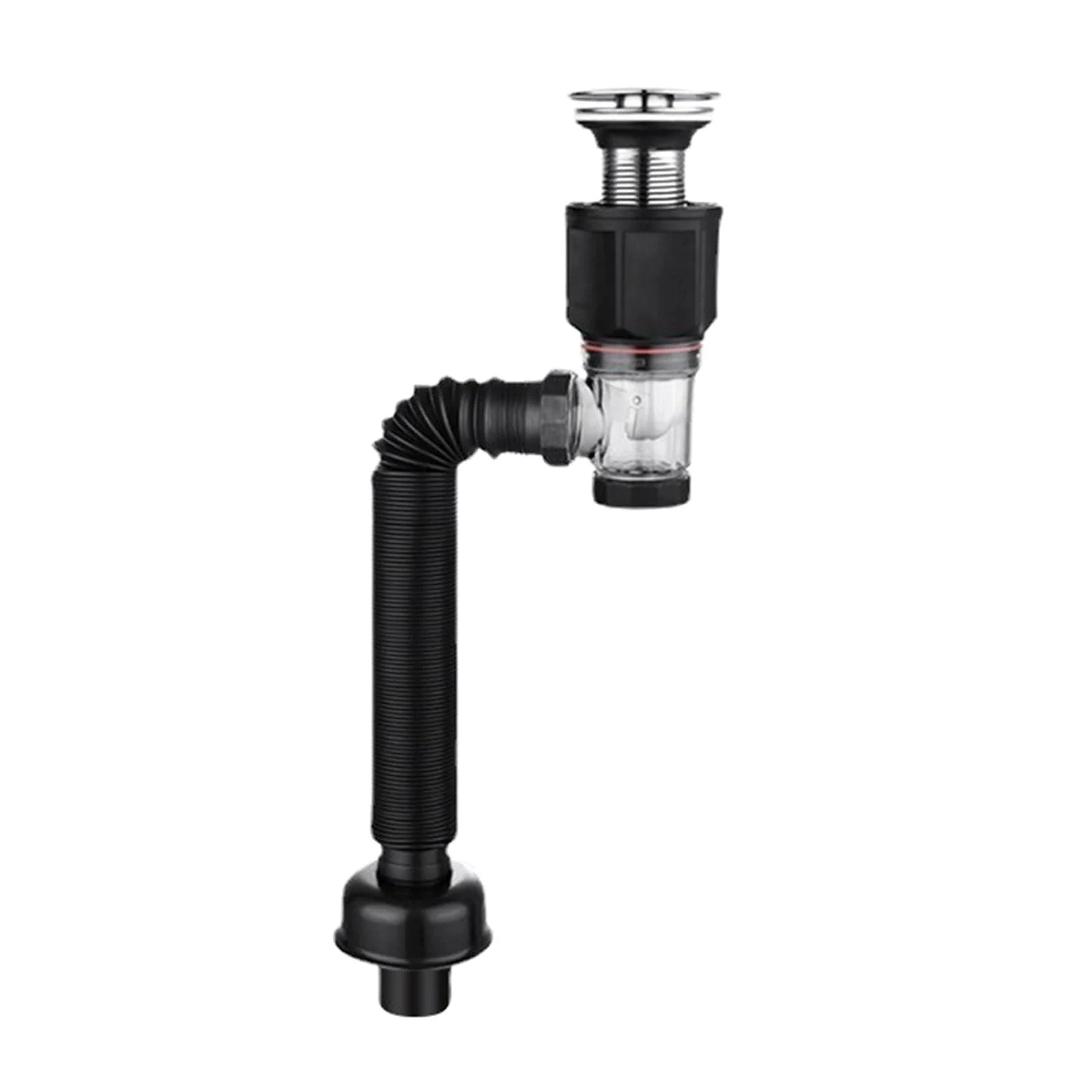 Saddgo Popup Basin Waste Drainer Universal Washbasin Drainer with Flexible Drain Down Hose & Popup Filter Sink Plug Durable
